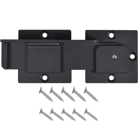 Loquet de portail rabattable de 19,1 cm avec trou de cadenas, loquet de porte réglable en alliage d'aluminium robuste de 4 mm pour porte coulissante et battante, portail extérieur, clôture (1/5)