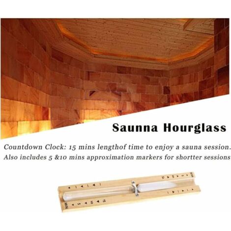Sablier Pour Sauna - Accessoire De Minuterie - 15 Minutes - Minuteur De Cuisine Resistant A La Chaleur Sauna Sablier En Bois Vert Sable 88018161