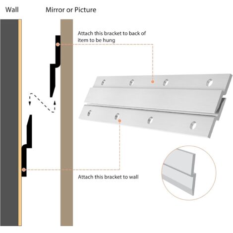 Lot De 10 Plaques De Suspension En Métal Avec Vis – Pour Accrocher Cadres, Miroirs, Étagères Et Art Mural – Fixation Robuste Et Discrète - 8