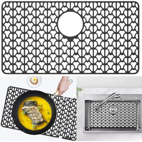 Tapis Evier Cuisine, 66 x 35 cm Tapis d'évier en Silicone Pliables Antidérapants, Protege évier de Cuisine, Protege Evier Cuisine pour Vaisselle