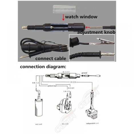 PLAYOCCAR Testeur Bougies 220V - Détecteur Étincelle Voiture Deux Trous 12mm, Fréquence 0-6000 RPM Avec Protection