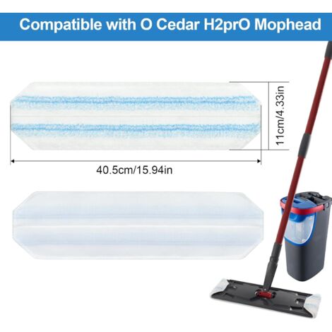 Lot 5 Tampons Microfibre Remplacement Pour Serpillière Vileda FlatMop - Compatible O-Cedar H2Pro - Lavables Machine, Réutilisables