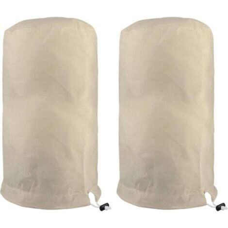 Lot de 2 housses d'hivernage pour plantes, housses d'hivernage pour arbres, housses de protection pour tomates et citronniers, non tissées (80 x 100 cm, beige) (1/3)