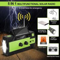Radio Portable Manivelle Radio Solaire Survie AM/FM Radio