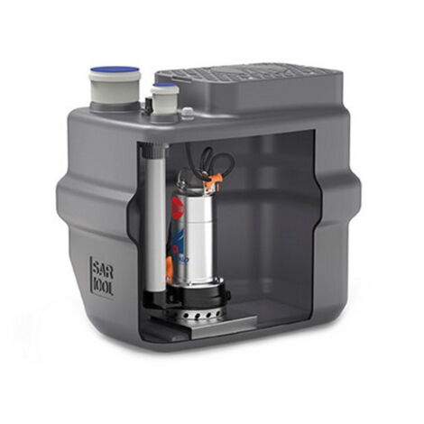 Pedrollo – Station de relevage eaux usées 100 litres – Pompe Vortex monophasée 0,75 kW – Silencieuse et sans odeurs – Débit max 400 l/min - 100lt