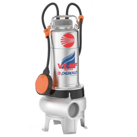 Pompe d'évacuation eaux usée relever dans les égouts boue Pedrollo VXm10/50-MF Monophasé AVEC flotteur INOX 316L VORTEX 0,75kW grand débit