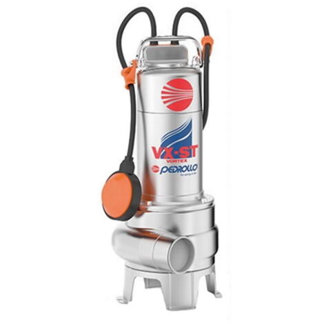 Pedrollo VXm15/50-ST Pompe d'évacuation VORTEX MONO automatique INOX 1,5Hp grand débit égout boue vidange WC professionnel eaux usée