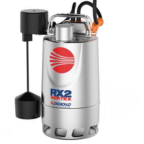 Pedrollo Pompe de relevage RXm2/20-GM Vortex tout INOX flotteur magnétique 0,37kW regards reduites eaux sales évacuation MONOPHASE