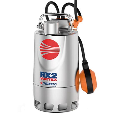 Pompe de relevage Pedrollo RXm2/20 Vortex tout INOX automatique avec flotteur 0,37kW eaux usées puisard évacuation MONOPHASE