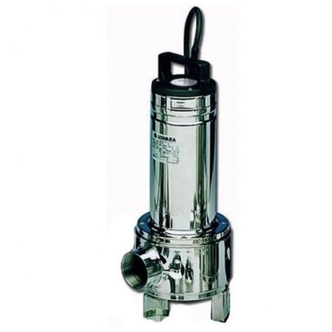 Pompe d'évacuation eaux usée Lowara DOMOS7T 0,55 Kw Roue Bicanale en INOX triphasé solides jusqu’à 35 mm immergée (1/2)