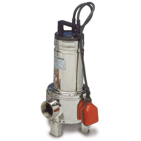 Pompe d'évacuation eaux usée Lowara DOMOS7VX 0,55 Kw Roue Vortex en INOX monophasé solides jusqu’à 35 mm avec Flotteur (1/2)