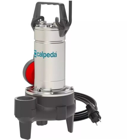 Calpeda GQSM 40-9 Pompe de Relevage Submersible Inox pour Eaux Usées et Chargées, 230V, Haut Débit, avec Interrupteur à Flotteur, Idéale Vide Cave, Drainage et Puisard Monophasé