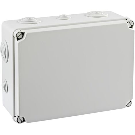 IDE – Boîte de dérivation étanche IP65 180x241x95 mm – 10 entrées avec cônes prédécoupés – Résistante aux impacts IK07 – Pour installations extérieures