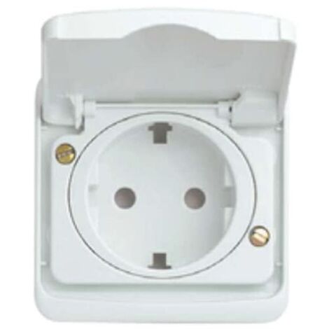Prise Schuko avec couvercle Alpine White Watertight Arc Series 8788BA de Niessen