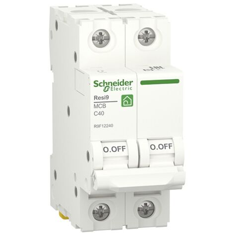 Schneider Electric – Disjoncteur unipolaire 40A – Tension 230V – Intensité court-circuit 6000A – Courbe C – Montage rail DIN - Resi9