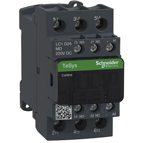 Bobine de contacteur de puissance TeSys D 3P(3NO) 220VDC-AR-ANTIP Schneider 25A (1/4)