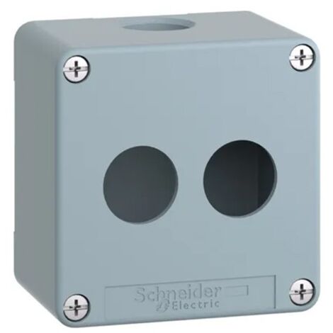 Boîtier métallique vide pour boutons-poussoirs Schneider XAPD de 22 mm de diamètre  2 Boutons poussoirs (1/3)