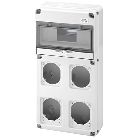 Tableau Gewiss 10 modules avec 4 brides pour prises industrielles GW68003N