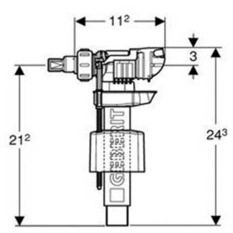 Robinet d'alimentation pour réservoirs de chasse Geberit Duofix ou Kombifix