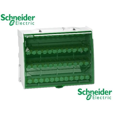 Schneider Electric – Répartiteur étagé tétrapolaire 125 A 4P – 4x12 connexions – Monté sur rail DIN pour installations électriques modernes (1/4)