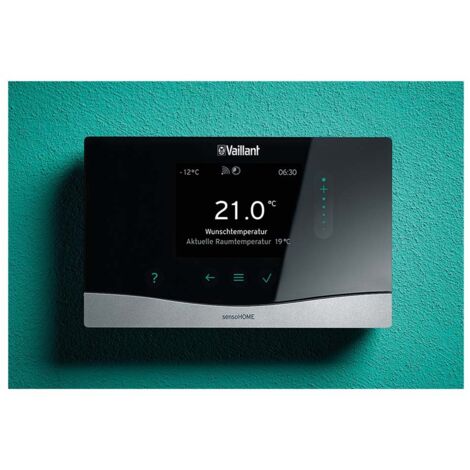Vaillant – Chronothermostat modulant câblé – Thermostat d'ambiance filaire pour chaudières à condensation – Gestion chauffage et eau chaude – Dimensions 109x175x26mm