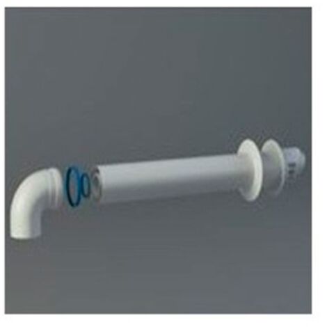 Vaillant – Kit complet de fumisterie pour chaudières à condensation – Diamètre 100/60 – Comprend coude 90, section 80 cm, déflecteur et pinces (1/2)