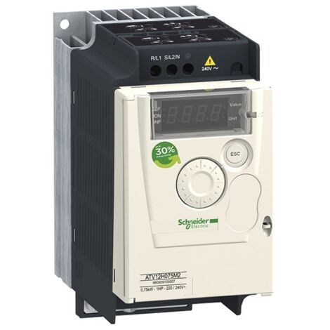 Variateur de vitesse Altivar 12 0,75Kw 200...240V avec dissipateur Schneider ATV12H075M2