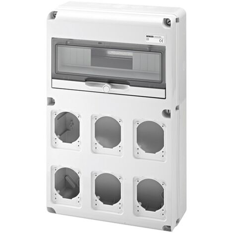 Tableau Gewiss 14 modules avec 6 brides pour prises industrielles GW68008N