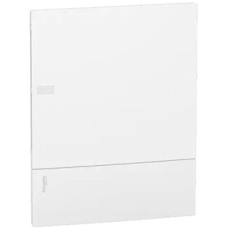 Schneider Electric – Coffret électrique encastré 2 rangées – 24 modules – Degré de protection IP40 – Porte pleine blanche – Dimensions 294 x 377 x 18 mm - MIP20212 (1/4)