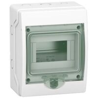 Schneider Electric – Coffret électrique nu 13977 1x6 modules – Dimensions 200x159x112mm – Classe de protection IP65 – Indice de protection IK09