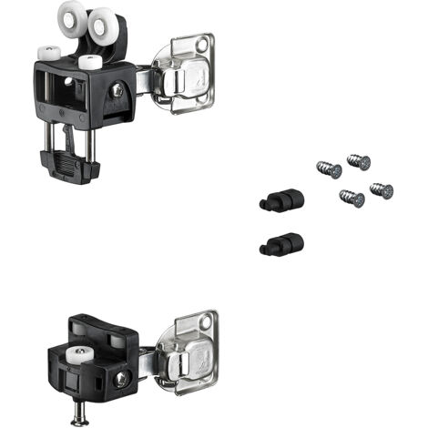 Hettich WingLne L,  Laufteilset mit unteRr Führung ohne SchLeßautomatik,  12kg,  schwarz,  R