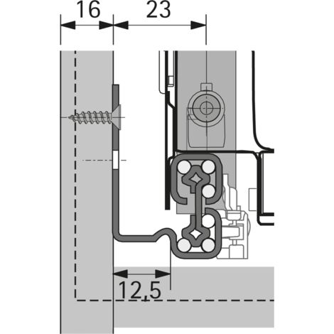 Hettich Quadro V6+ Push to open, 300, EB 12,5