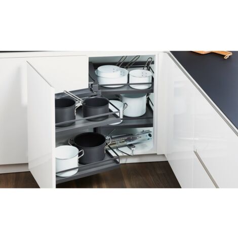 Hettich Küchenunterschrank-Eckschrankdrehauszug Moving Corner KB900-1000mm, L (1/2)