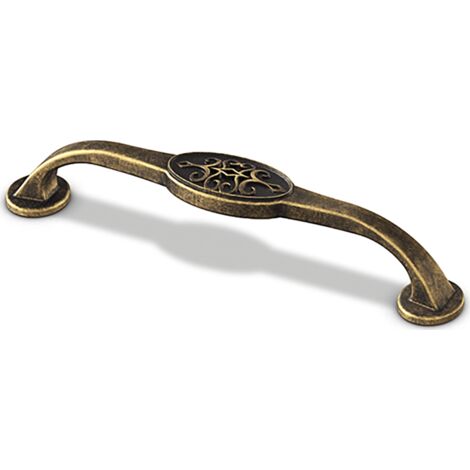 Hettich Griff Siradia, Bohrabst. 128mm, L 149mm, Messing Optik antik
