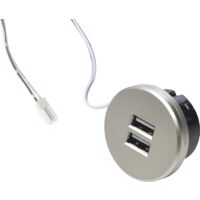 Hera USB Doppelsteckdose 24V edelstahloptik 15W