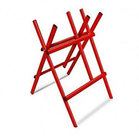 Andrys - Caballete Plegable para Cortar Troncos, con Tornillería y Tapones de PVC, de Acero Pintado en Polvo, 80 x 60 x 100 cm, Color Rojo