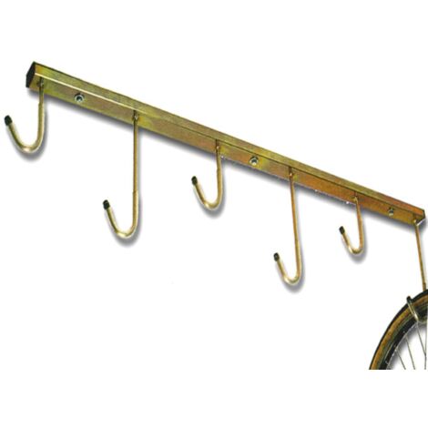 Andrys – Soporte de Techo para 6 Bicicletas, con Tapones de PVC Negros, de Acero Galvanizado, Color Oro Tropical, 5 x 30 cm - Posti: 6 - Finitura: Zincato - Colore: Oro