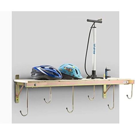 Andrys - Portabicicletas de Pared para Exteriores e Interiores, con Tapones y Tornillos, de Acero Galvanizado, 30x126x37cm, Tropical Oro, 6 Plazas