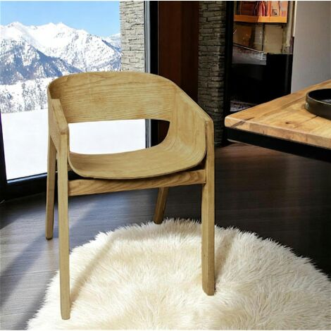 Chaise design en bois dossier large PALERME (1/5)