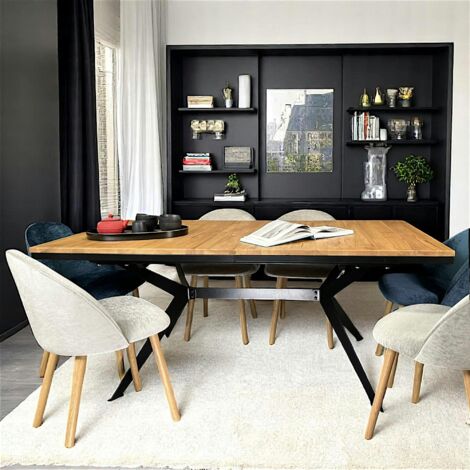 Table rectangulaire extensible en chêne huilé 180 cm PALERME (1/5)