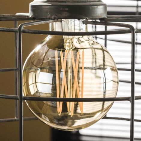 Ampoule globe 9,5 cm ambré LED filament lumière chaude (E27) (1/4)
