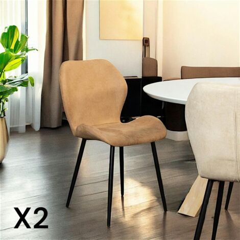 Chaise de salle à manger camel (lot de 2) HAWAI (1/5)