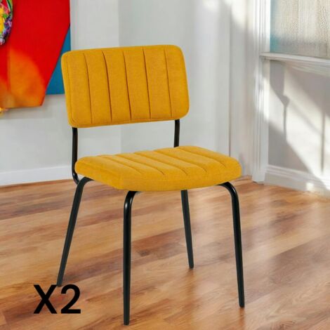 Chaise vintage moutarde FAIRLIE (lot de 2) (1/4)