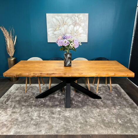 Table à manger rectangulaire bois de teck 240 cm TIMOR (1/4)
