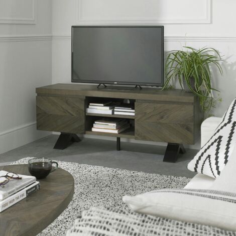 Meuble tv moderne en marqueterie de chêne ARLINGTON (1/4)