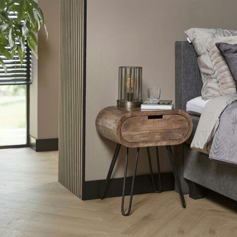 Table de chevet en bois forme oblongue NIAGARA (1/5)