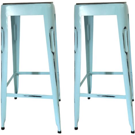 Tabouret de bar bleu (lot de 2) LEEDS (1/3)