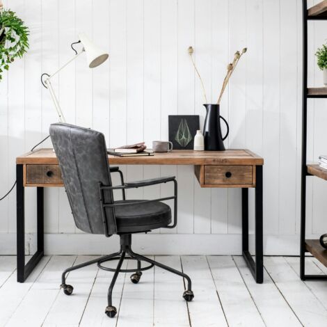 Chaise de bureau industrielle grise BRISBANE (1/3)