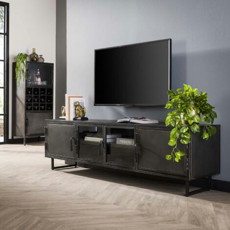 Meuble tv long en métal et verre ROADIES (1/5)