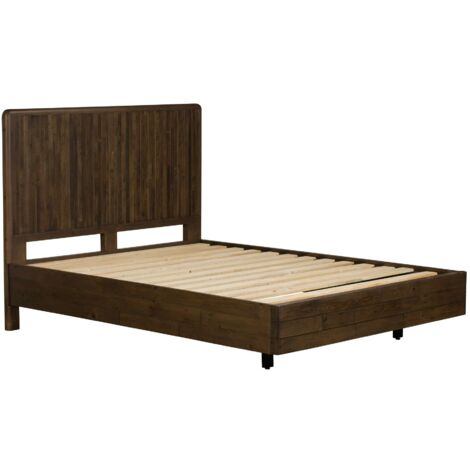 Lit 2 places bois recyclé brun 140 cm QUEENSTOWN (1/5)